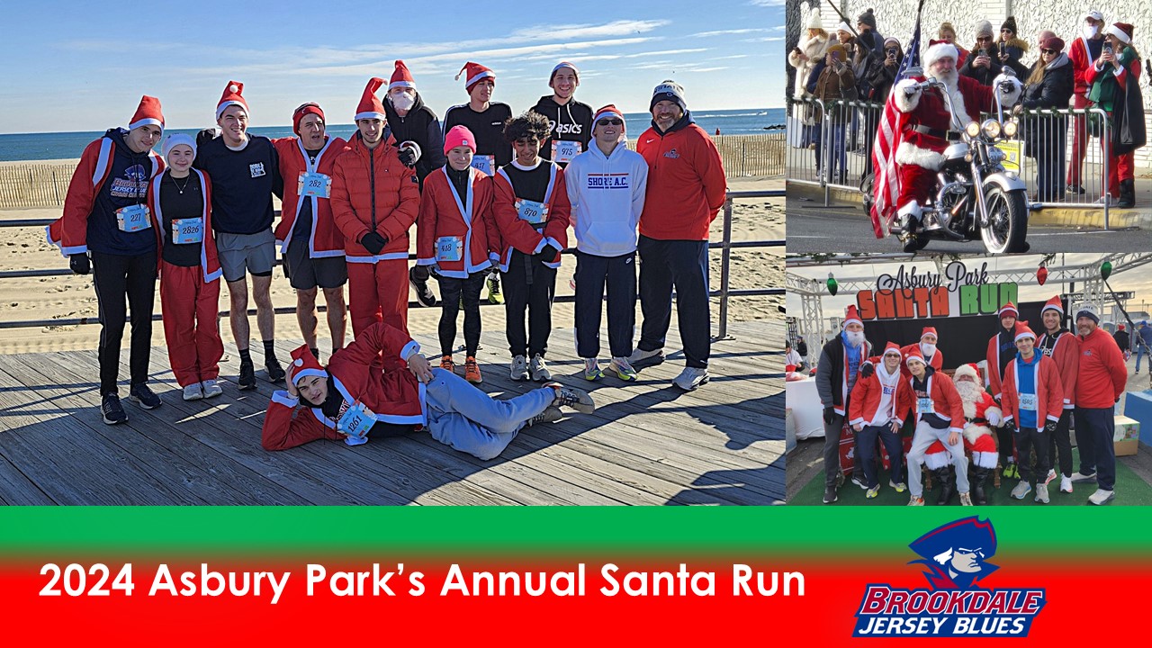 Brookdale Men's Cross Country Gather For Asbury Park's Santa Run